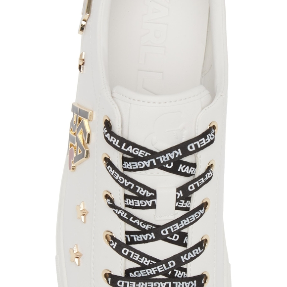 Karl Lagerfeld White Sneakers with Gold Accents - Picture 4 of 6